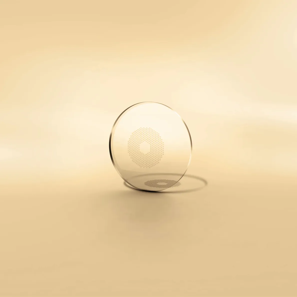 Official HOYA MiYOSMART transparent lens photograph showing the honeycomb D.I.M.S. treatment zone