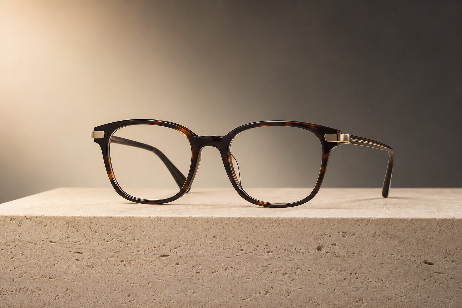 Refined dark tortoiseshell optical frame with balanced proportions